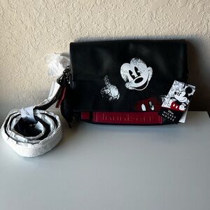 NEW Mickey Mouse Dormount Crossbody Leather Bag